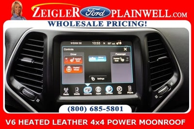 2017 Jeep Cherokee Trailhawk V6 NAVIGATION HTD LEATHER 4x4 POWER MOONROOF