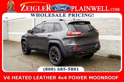 2017 Jeep Cherokee Trailhawk V6 NAVIGATION HTD LEATHER 4x4 POWER MOONROOF