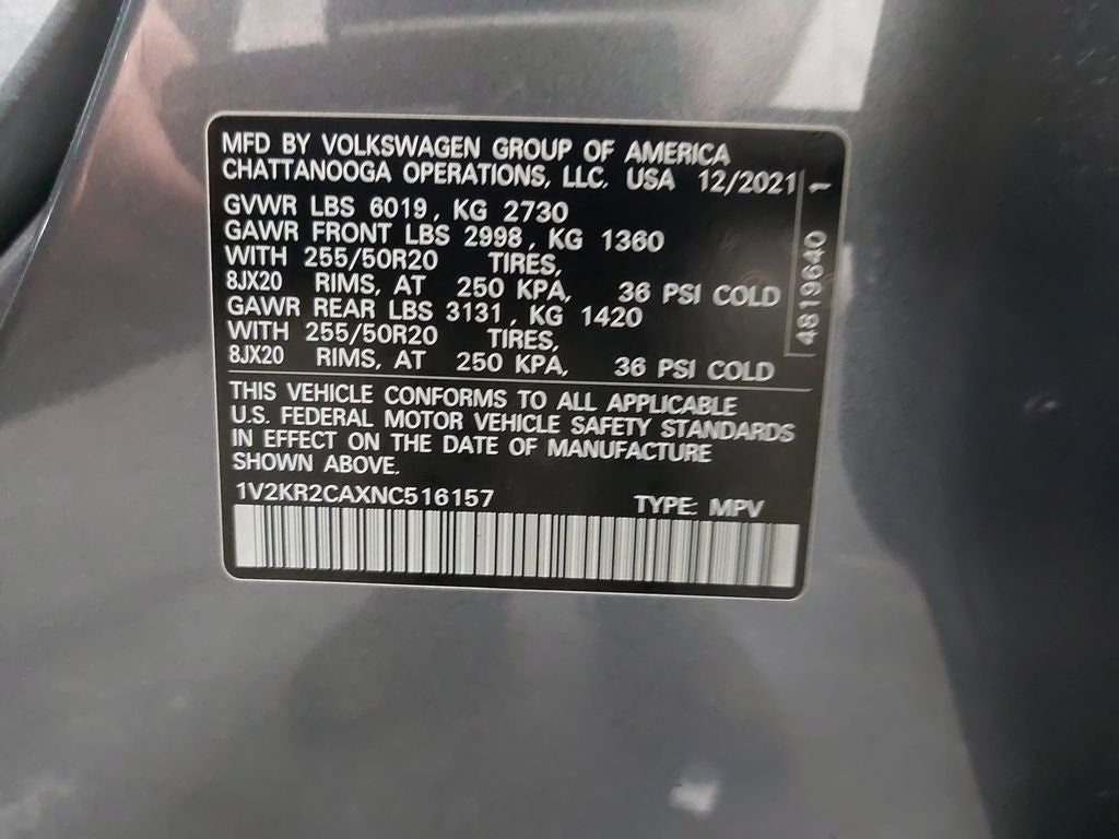 2022 Volkswagen Atlas 3.6L V6 SE w/Technology