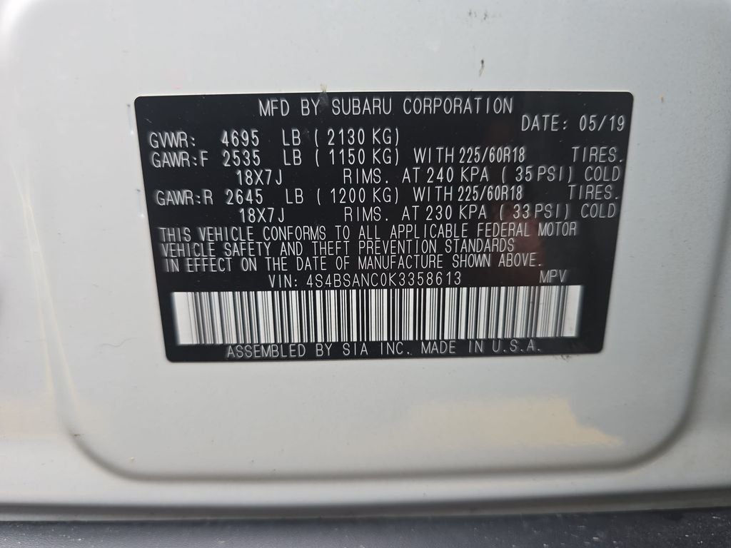 2019 Subaru Outback 2.5i Limited