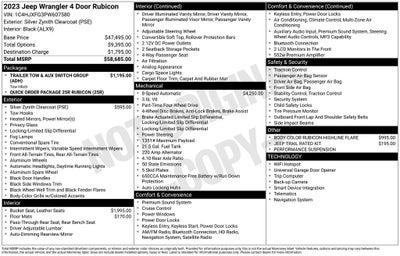 2023 Jeep Wrangler Rubicon Navigation System & ParkView Rear Back-Up Camera