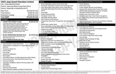 2023 Jeep Grand Cherokee Limited Navigation System & Radio: Uconnect 5 Nav w/10.1"