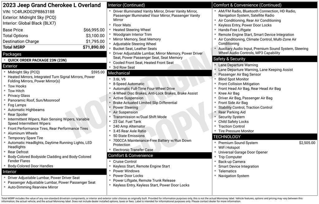 2023 Jeep Grand Cherokee L Overland