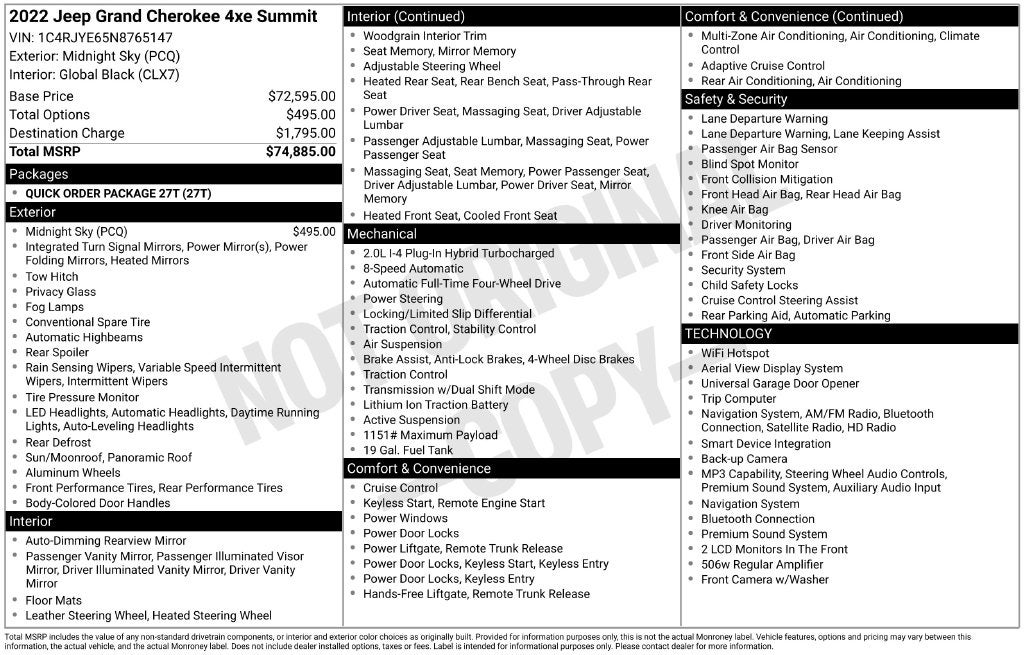 2022 Jeep Grand Cherokee Summit 4xe