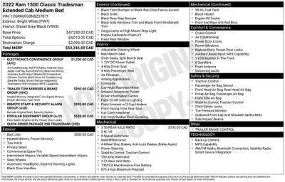 2022 RAM 1500 Classic Tradesman Electronics Group