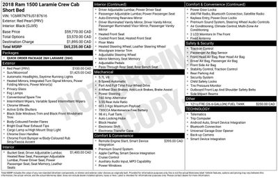 2018 RAM 1500 Laramie Navigation System & Power Sunroof