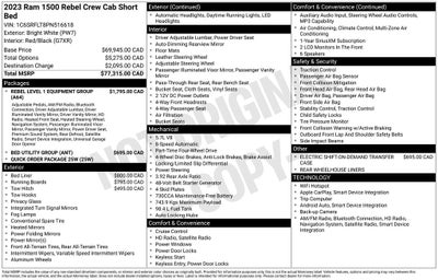 2023 RAM 1500 Rebel 12" Touchscreen Display Apple CarPlay/Android Auto