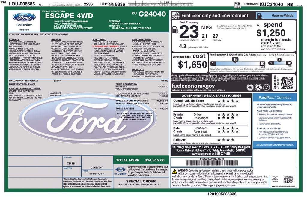 2019 Ford Escape Titanium