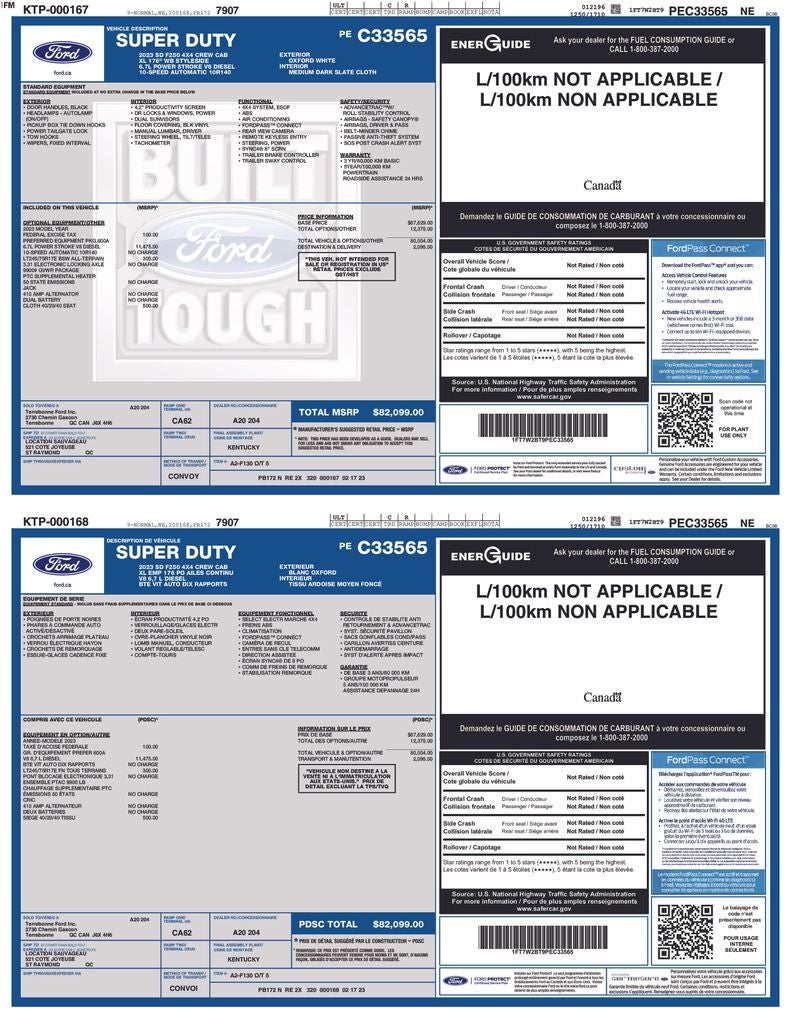 2023 Ford F-250SD XL GVWR: 10,000 lb Payload Package
