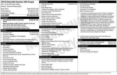 2018 Chevrolet Camaro SS 2SS