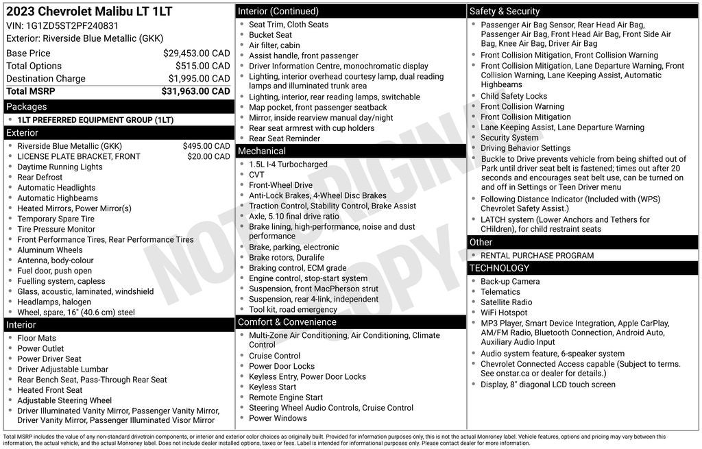 2023 Chevrolet Malibu LT 1LT