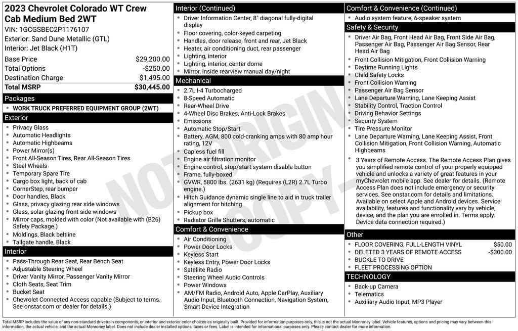 2023 Chevrolet Colorado Work Truck