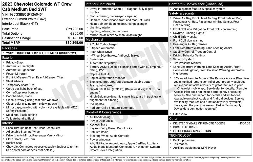 2023 Chevrolet Colorado Work Truck Navigation System