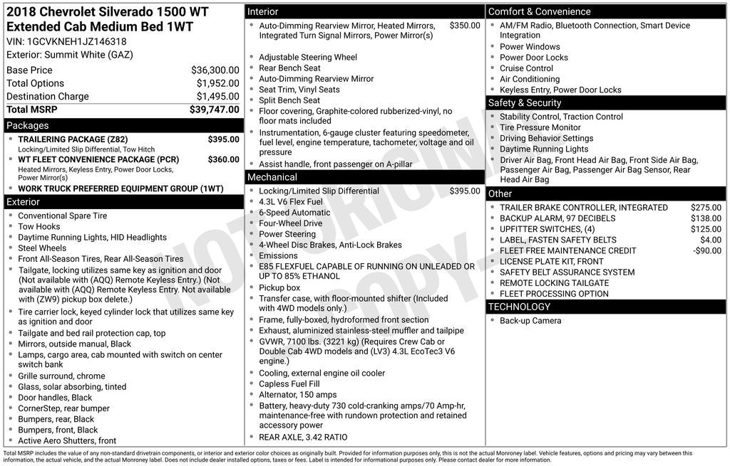 2018 Chevrolet Silverado 1500 WT