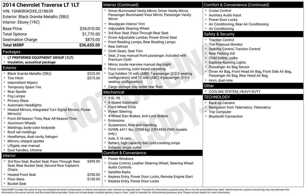 2014 Chevrolet Traverse LT 1LT
