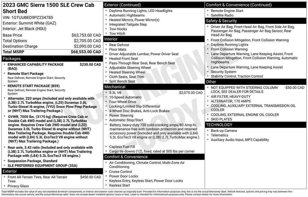 2023 GMC Sierra 1500 SLE