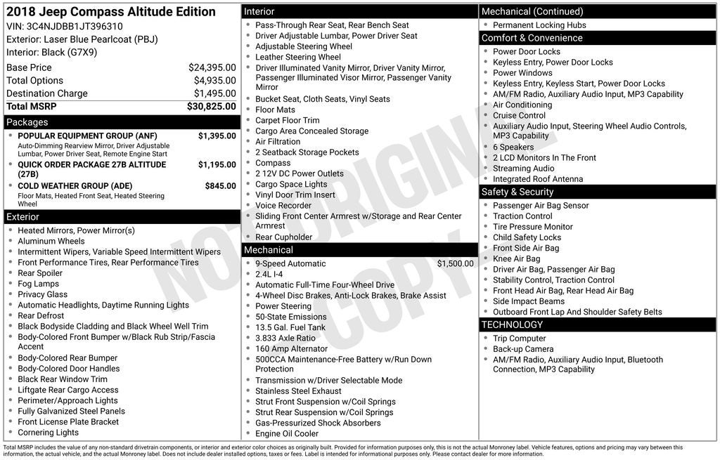 2018 Jeep Compass Latitude Cold Weather Group