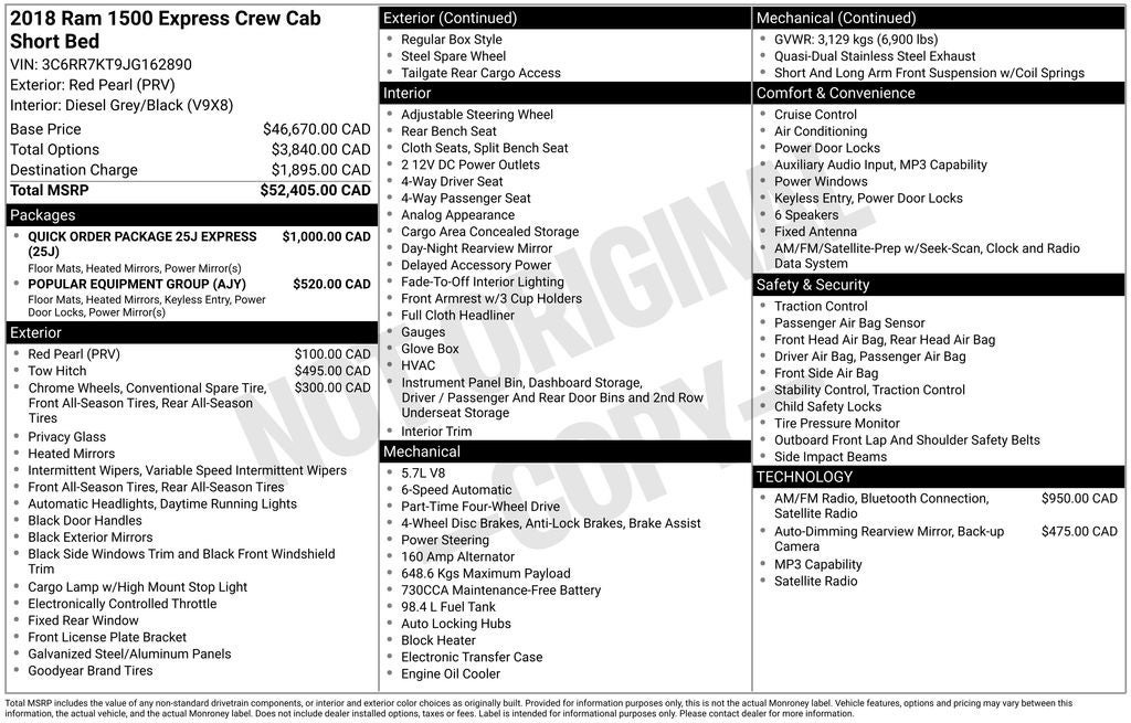 2018 RAM 1500 Express