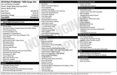 2018 RAM ProMaster 1500 Low Roof