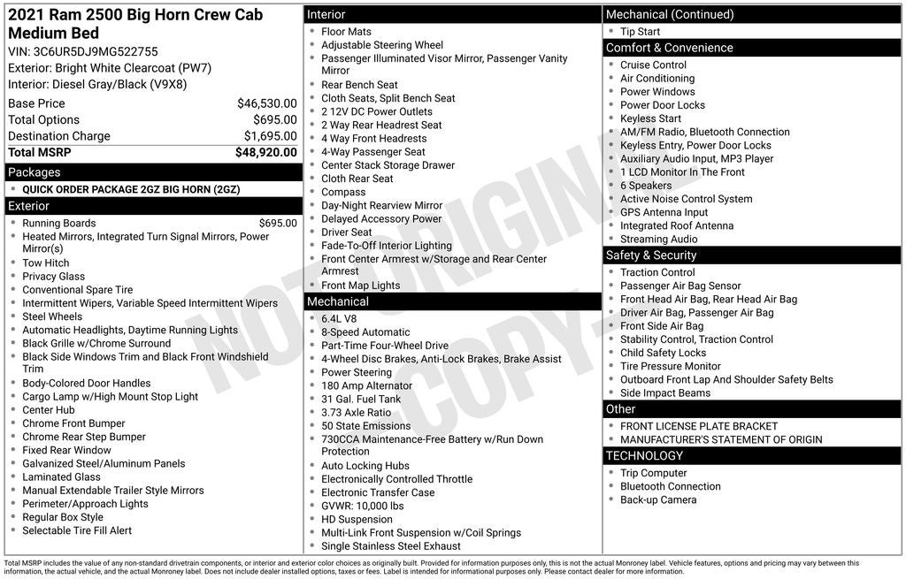 2021 RAM 2500 Big Horn