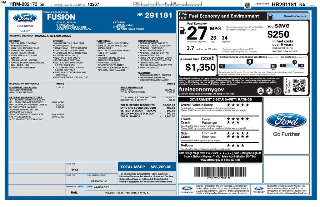 2017 Ford Fusion SE