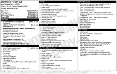 2020 GMC Terrain SLT Pro Grade Package with Moonroof