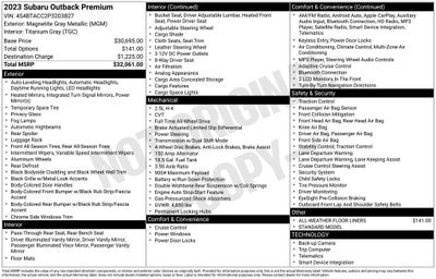 2023 Subaru Outback Premium Exterior Parking Camera Rear