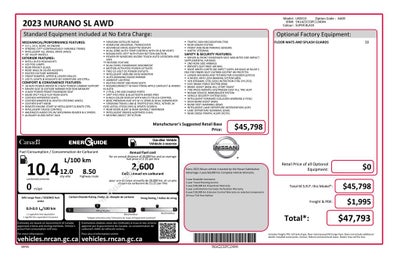 2023 Nissan Murano SL Navigation System & Dual-Panel Moonroof