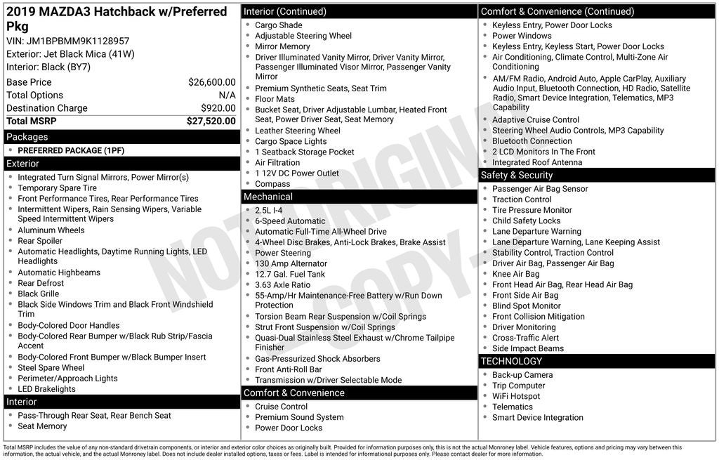 2019 Mazda Mazda3 Preferred