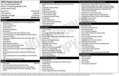2022 Toyota Venza Base