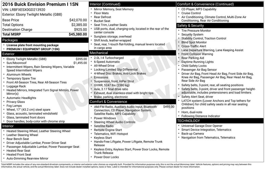 2016 Buick Envision Premium I