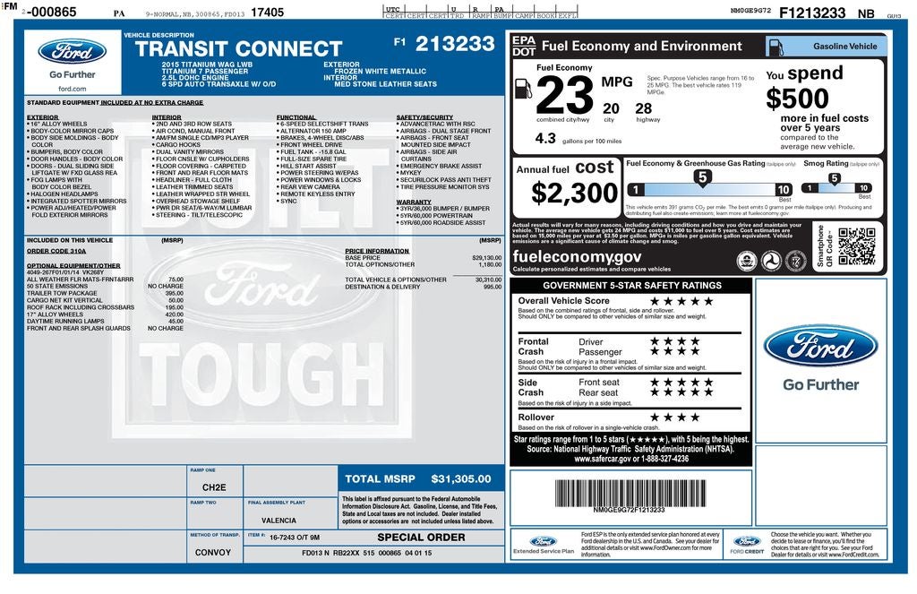 2015 Ford Transit Connect Titanium