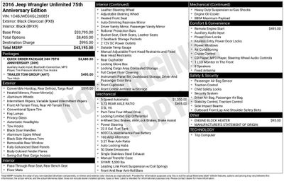 2016 Jeep Wrangler Unlimited Sahara 75TH ANNIVERSARY HEATED LEATHER HARD TOP V6 TOW