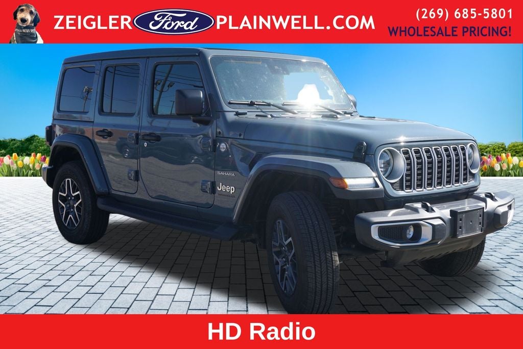 2024 Jeep Wrangler Sahara Hard Top Sky One Touch Power Moonroof Top Tech &
