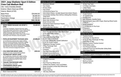 2021 Jeep Gladiator Sport Hard Top 4x4 Rear Camera