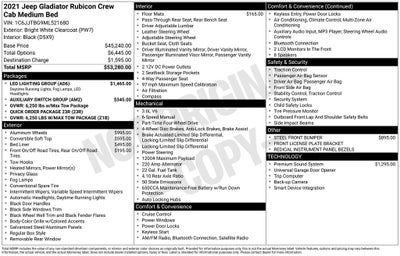 2021 Jeep Gladiator Rubicon 3.6 L V6 Sunrider Top Alpine Audio Rear