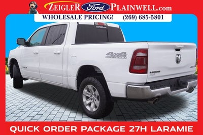 2024 RAM 1500 Laramie Crew Cab 4x4 PANORAMIC ROOF HEATED LEATHER 5.7 L H