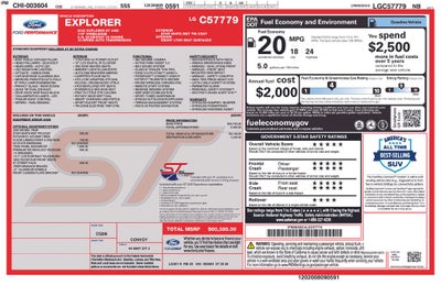 2020 Ford Explorer ST STREET PACK TWIN PANEL ROOF HEATED LEATHER & STEER