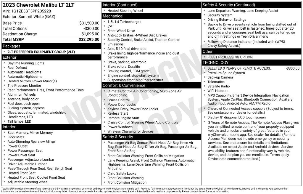 2023 Chevrolet Malibu LT 2LT