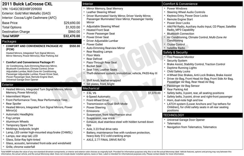 2011 Buick LaCrosse CXL
