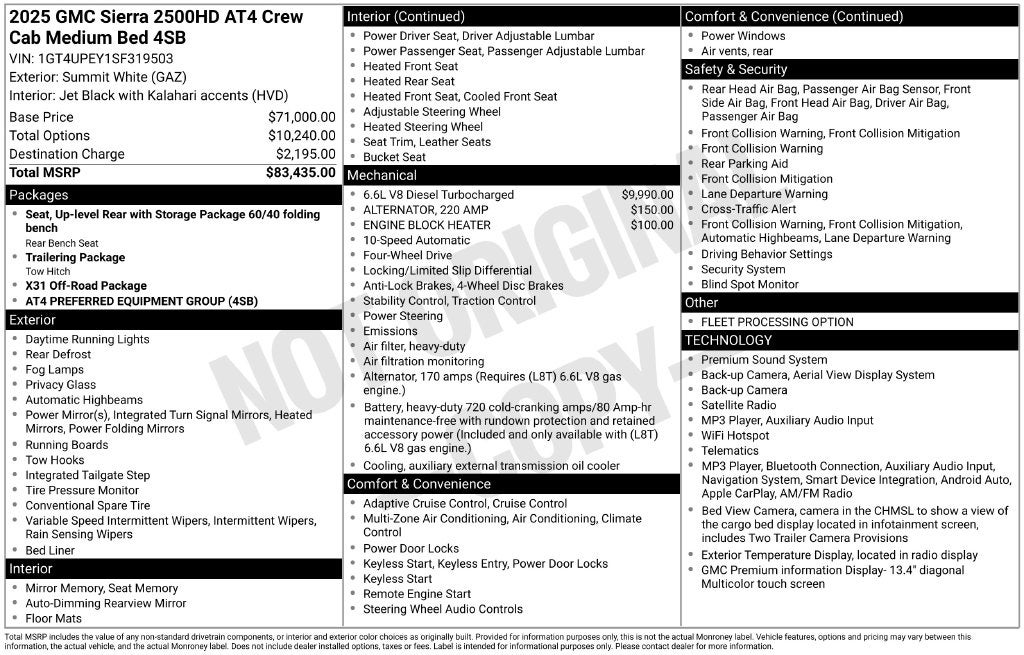 2025 GMC Sierra 2500HD AT4 Crew Cab 4x4 DuraMax Diesel