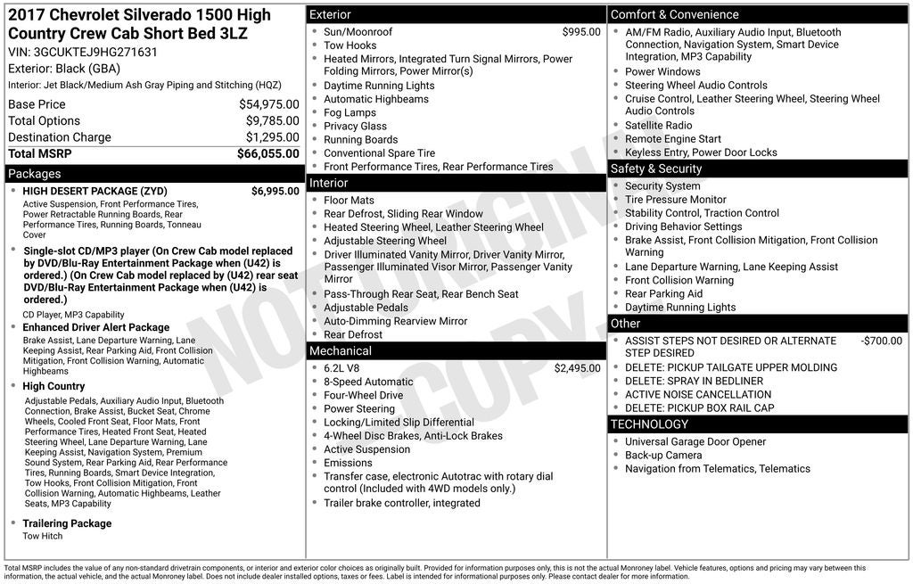 2017 Chevrolet Silverado 1500 High Country