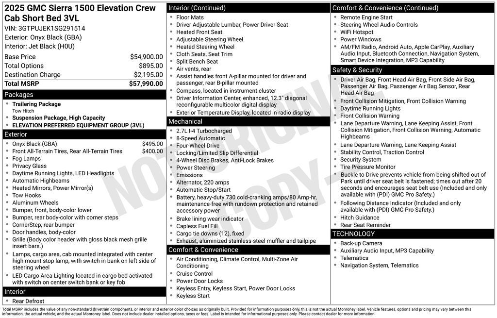 2025 GMC Sierra 1500 Elevation