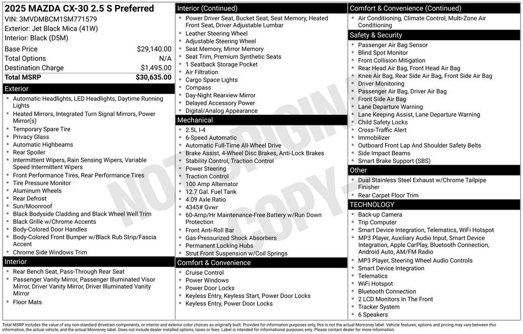 2025 Mazda Mazda CX-30 2.5 S Preferred Package