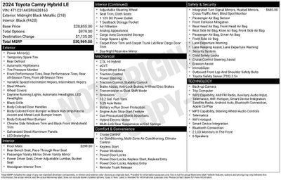2024 Toyota Camry Hybrid LE