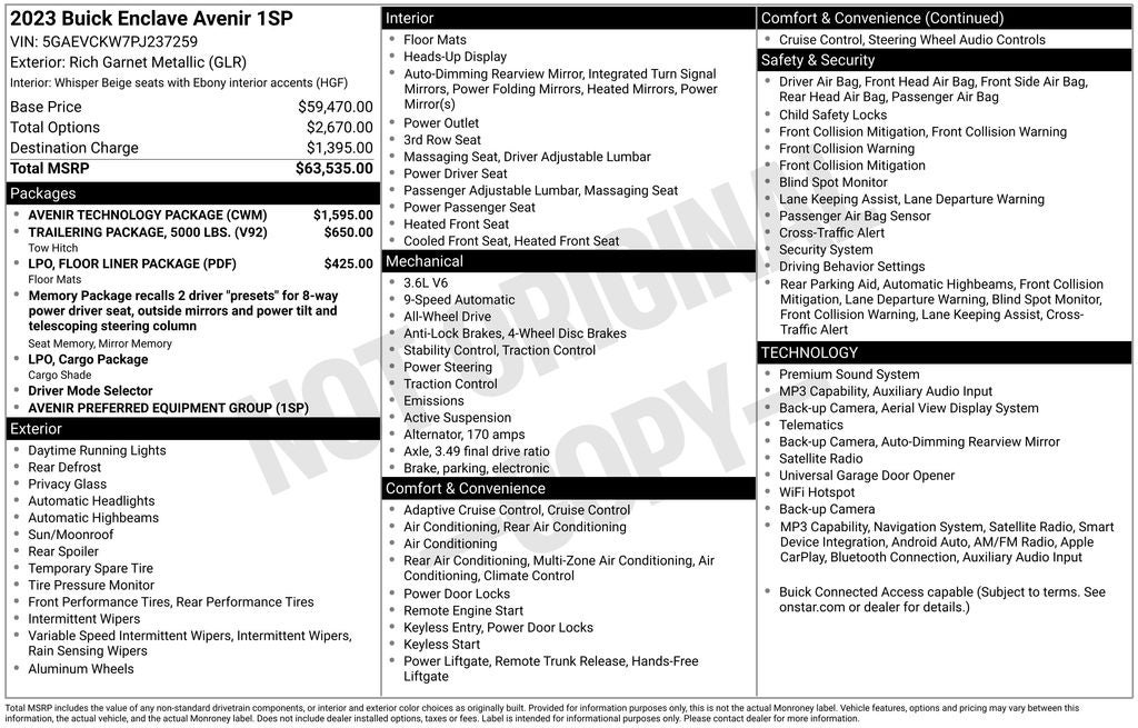2023 Buick Enclave Avenir