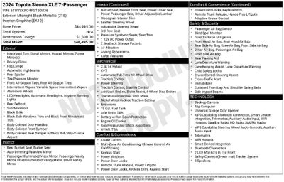 2024 Toyota Sienna XLE 7 Passenger