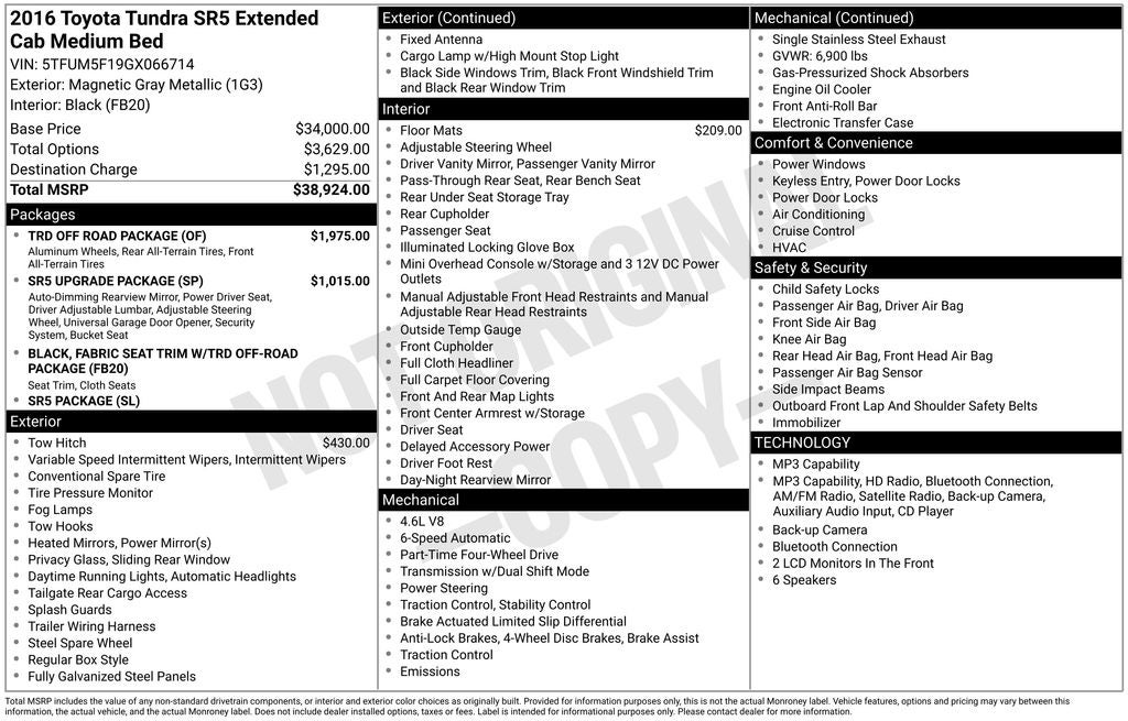 2016 Toyota Tundra SR5
