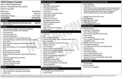 2022 Subaru Forester Base