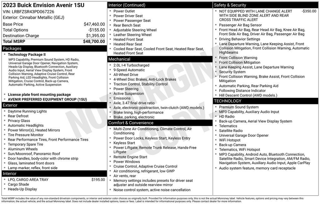 2023 Buick Envision Avenir